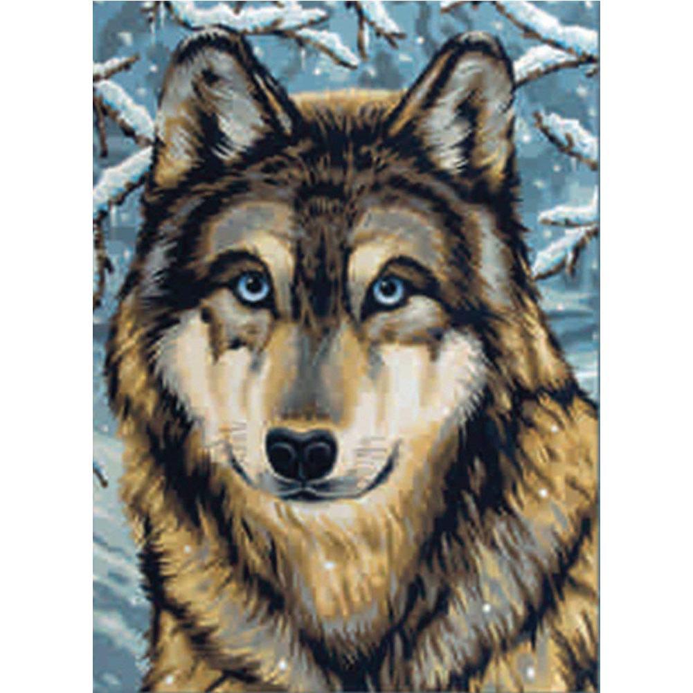 Loup - diamant rond complet - 30x40cm