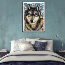 Charger l&#39;image dans la galerie, Loup - diamant rond complet - 30x40cm
