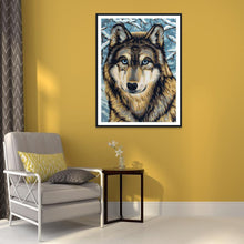Charger l&#39;image dans la galerie, Loup - diamant rond complet - 30x40cm
