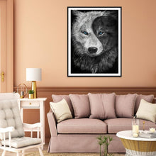 Charger l&#39;image dans la galerie, Loup - diamant rond complet - 30x40cm
