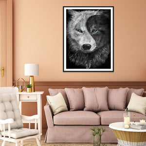Loup - diamant rond complet - 30x40cm