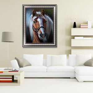Cheval - diamant rond complet - 30x40cm