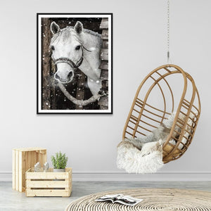 Cheval - diamant rond complet - 30x40cm