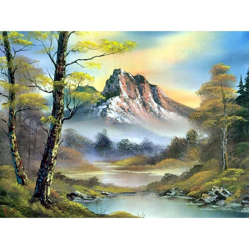 Paysage - diamant rond complet - 40x30cm
