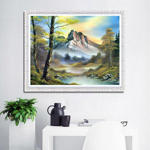 Paysage - diamant rond complet - 40x30cm
