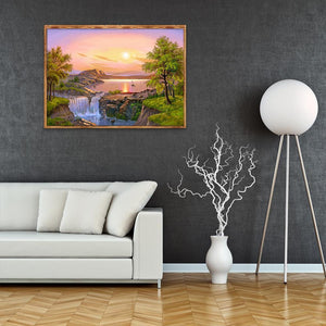 Paysage - diamant rond complet - 40x30cm