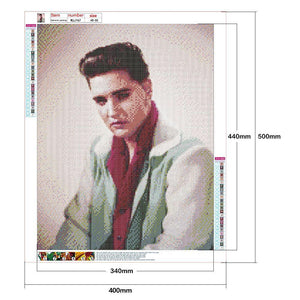 Elvis presley - diamant rond complet - 40x50cm