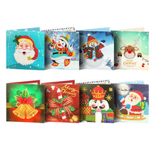 Charger l&#39;image dans la galerie, 8pcs/set Cartes de voeux de Noël Peinture au diamant
