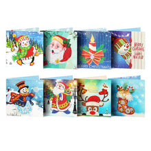 Charger l&#39;image dans la galerie, 8pcs/set Cartes de voeux de Noël Peinture au diamant
