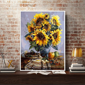 SunflowerHome - diamant rond complet - 50x40cm