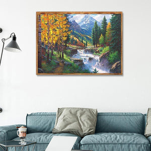 Paysage - diamant rond complet - 40x30cm
