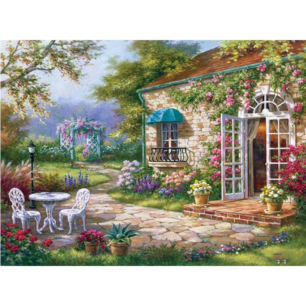 Maison - diamant rond complet - 30x40cm