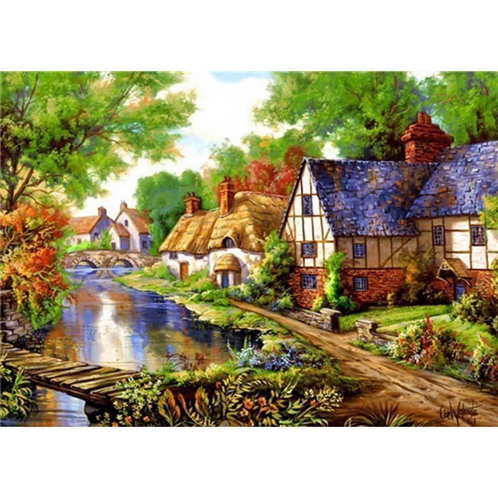 Maison - diamant rond complet - 30x40cm