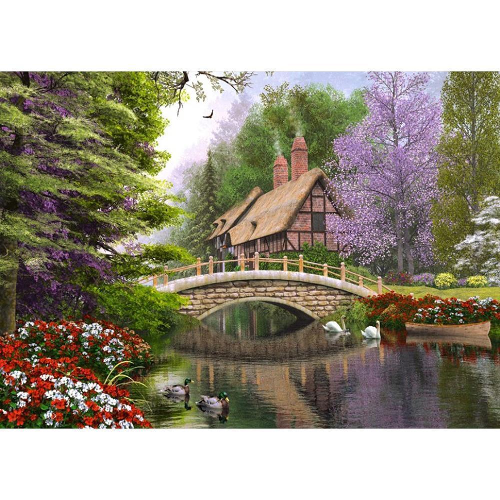 Maison - diamant rond complet - 30x40cm