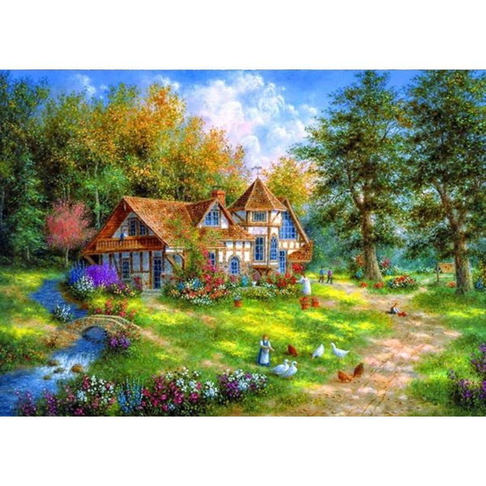 Maison - diamant rond complet - 30x40cm