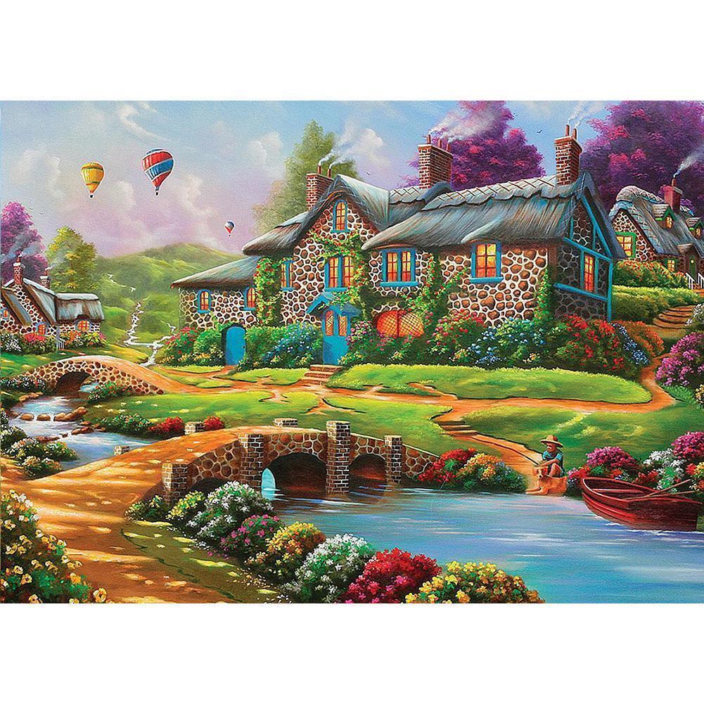 Maison - diamant rond complet - 30x40cm