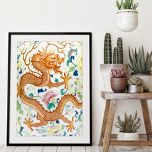 Charger l&#39;image dans la galerie, Dragon chinois - diamant rond complet - 40x60cm
