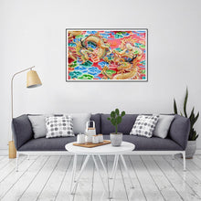 Charger l&#39;image dans la galerie, Dragon chinois - diamant rond complet - 40x60cm
