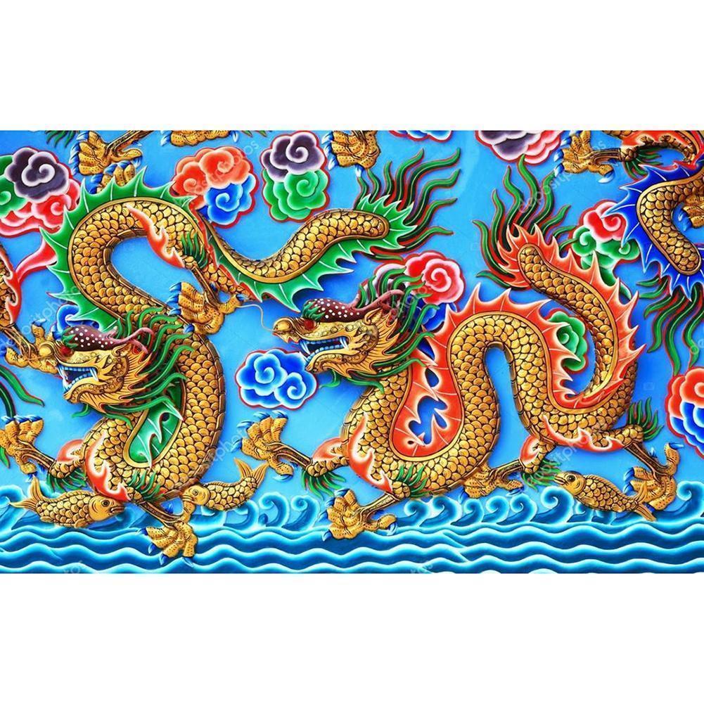 Dragons - peinture complète en diamant - 40x60cm