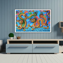 Charger l&#39;image dans la galerie, Dragons - peinture complète en diamant - 40x60cm
