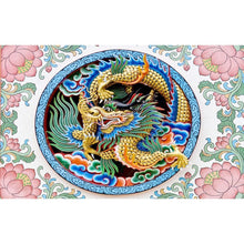 Charger l&#39;image dans la galerie, Dragon chinois - diamant rond complet - 40x60cm
