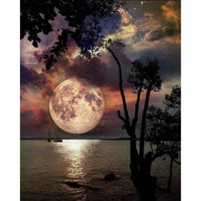 Charger l&#39;image dans la galerie, Paysage de lune - diamant rond plein - 40x30cm
