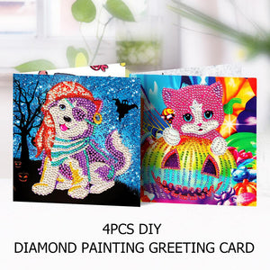 4pcs/Set-Halloween-Diamond Cartes de voeux
