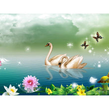 Charger l&#39;image dans la galerie, Cygne - diamant rond complet - 30x40cm
