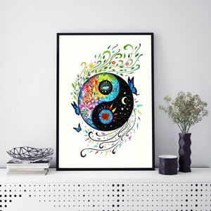 Lune de soleil - diamant plein rond - 30x40cm