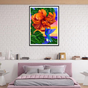 Fleurs - diamant rond complet - 30x40cm