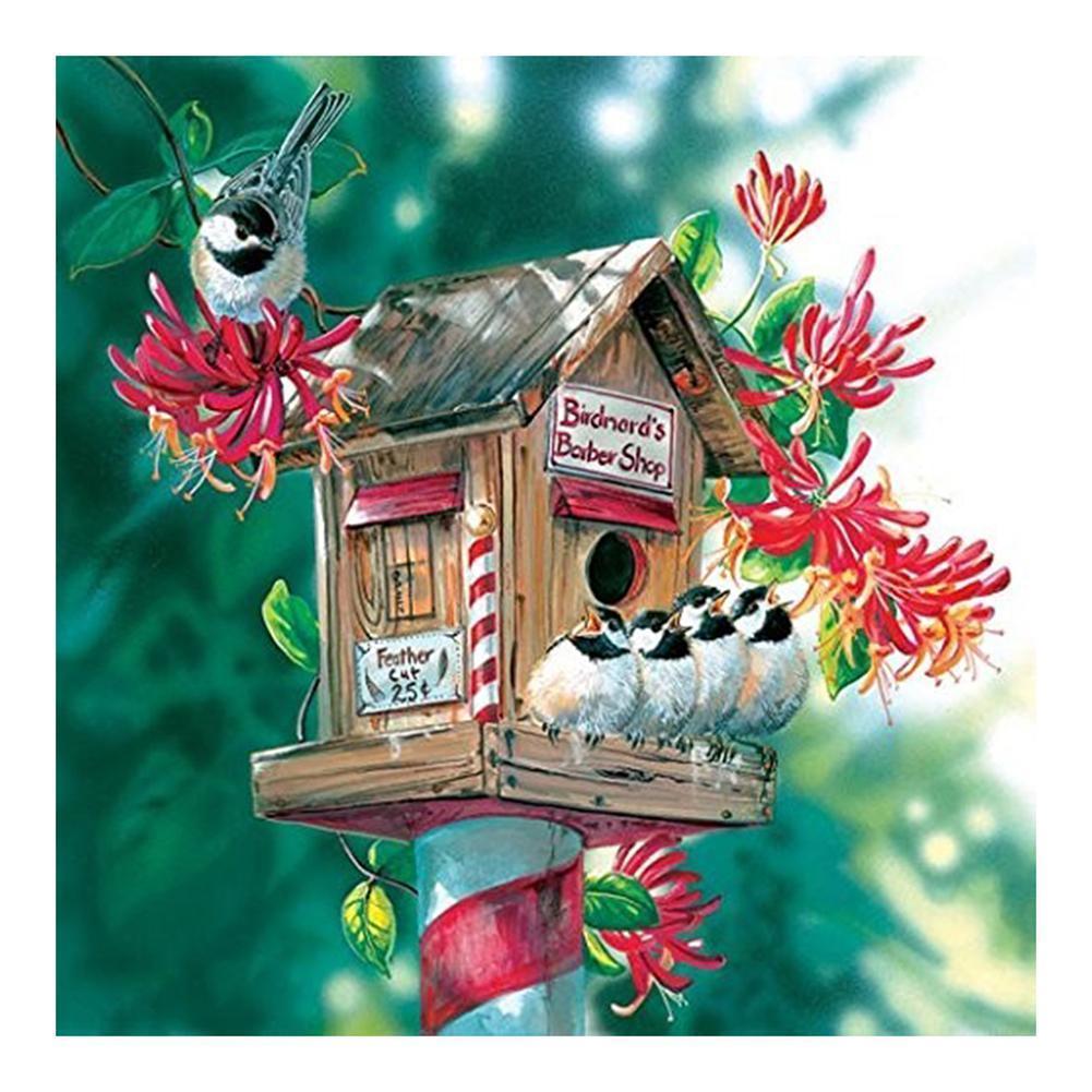 Oiseau - diamant rond complet - 30x30cm