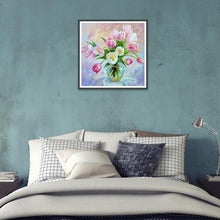 Charger l&#39;image dans la galerie, Fleurs - diamant rond complet - 30x30cm
