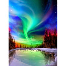 Charger l&#39;image dans la galerie, Aurora paysage - diamant rond complet - 40x30cm
