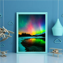 Charger l&#39;image dans la galerie, Aurora paysage - diamant rond complet - 40x30cm
