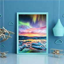 Charger l&#39;image dans la galerie, Aurora paysage - diamant rond complet - 40x30cm
