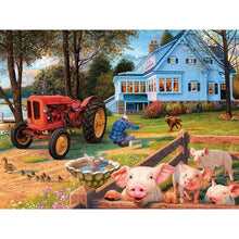 Charger l&#39;image dans la galerie, Paysage rural - diamant rond complet - 40x30cm
