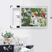 Charger l&#39;image dans la galerie, Oiseau de fleur - diamant rond complet - 40x30cm
