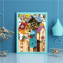 Charger l&#39;image dans la galerie, Oiseau de fleur - diamant rond complet - 40x30cm
