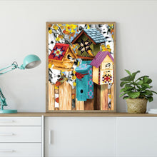 Charger l&#39;image dans la galerie, Oiseau de fleur - diamant rond complet - 40x30cm
