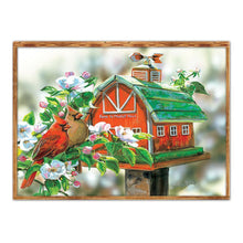 Charger l&#39;image dans la galerie, Oiseau de fleur - diamant rond complet - 40x30cm
