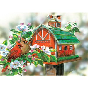 Oiseau de fleur - diamant rond complet - 40x30cm