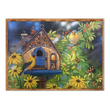 Charger l&#39;image dans la galerie, Oiseau de fleur - diamant rond complet - 40x30cm
