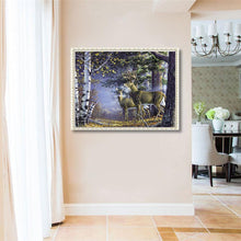 Charger l&#39;image dans la galerie, Nature de cerf - diamant rond complet - 40x30cm
