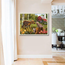 Charger l&#39;image dans la galerie, Nature de cerf - diamant rond complet - 40x30cm
