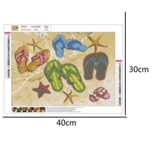 Charger l&#39;image dans la galerie, Plage d’océan - diamant rond complet - 40x30cm
