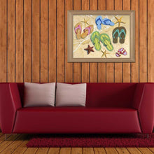 Charger l&#39;image dans la galerie, Plage d’océan - diamant rond complet - 40x30cm
