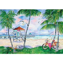 Charger l&#39;image dans la galerie, Plage d’océan - diamant rond complet - 40x30cm
