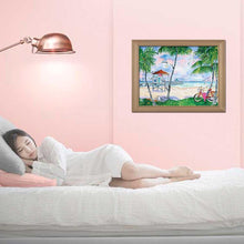 Charger l&#39;image dans la galerie, Plage d’océan - diamant rond complet - 40x30cm
