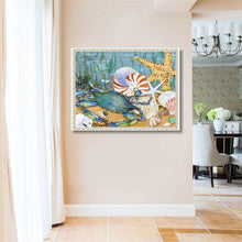 Charger l&#39;image dans la galerie, Plage d’océan - diamant rond complet - 40x30cm
