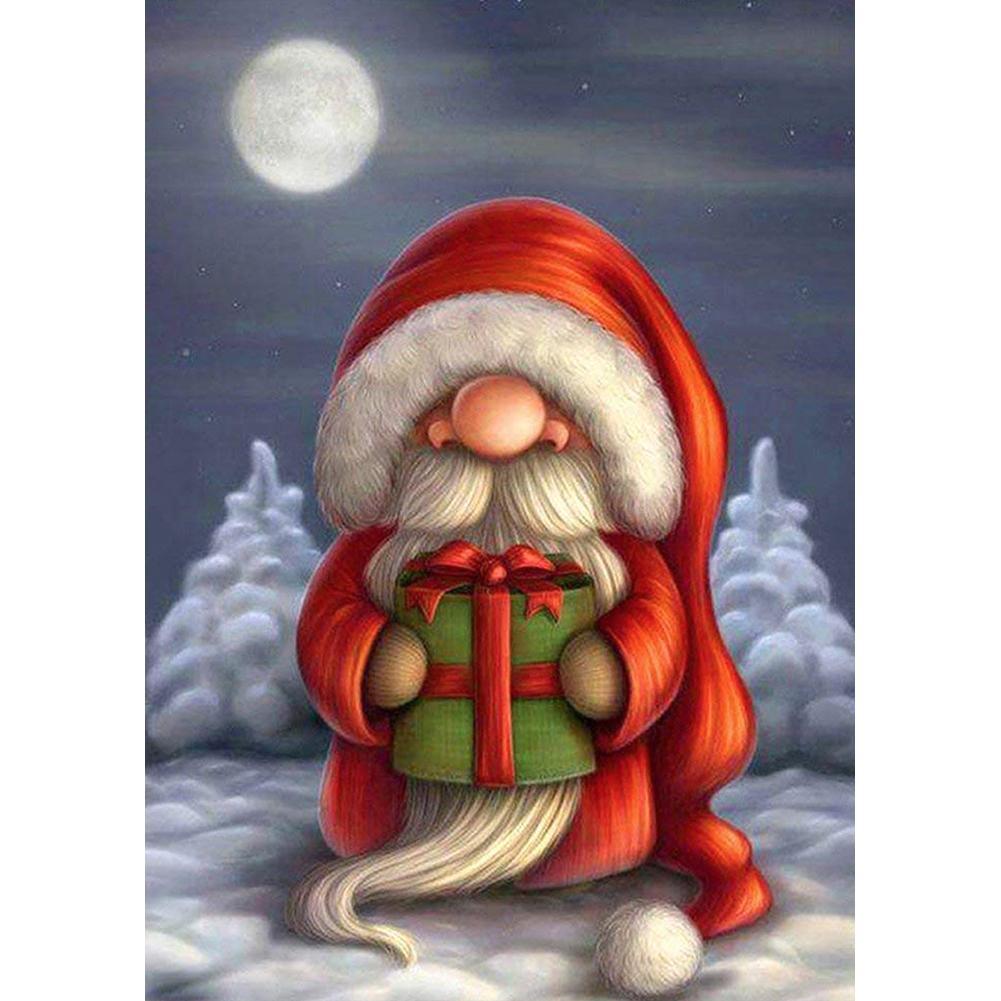 Bonhomme de neige - diamant rond complet - 30x40cm